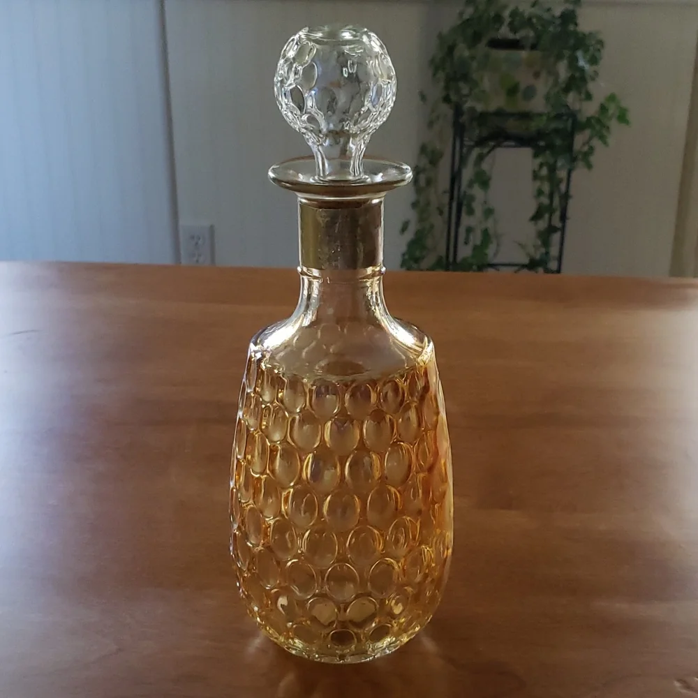 Old Forrester Vintage Gold Iridescent with labels Carnival Glass Thumbprint - Picture 2 of 4